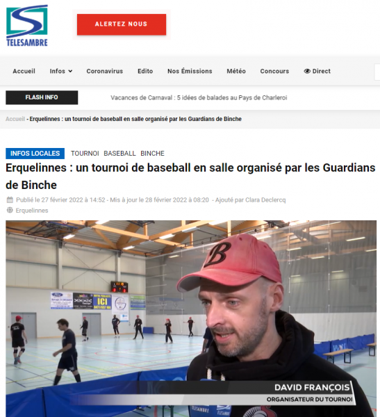 Reportage de Télésambre au tournoi de BB5 des Guardians